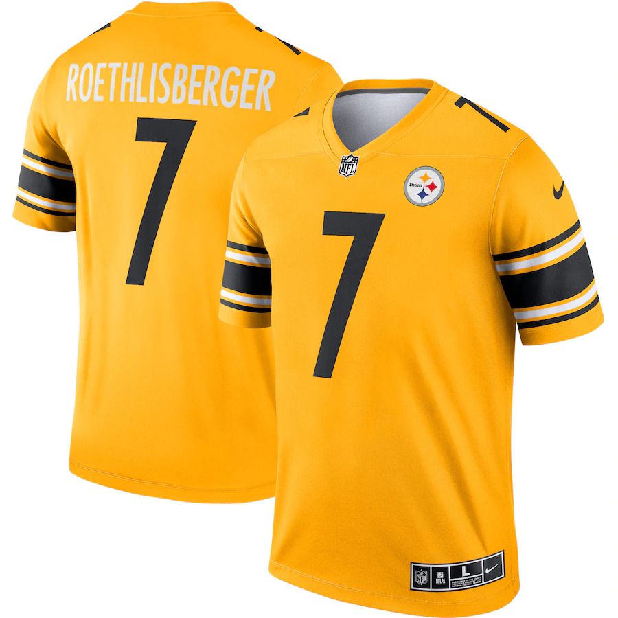 Men Pittsburgh Steelers #7 Ben Roethlisberger Nike Gold Inverted Legend NFL Jersey->pittsburgh steelers->NFL Jersey